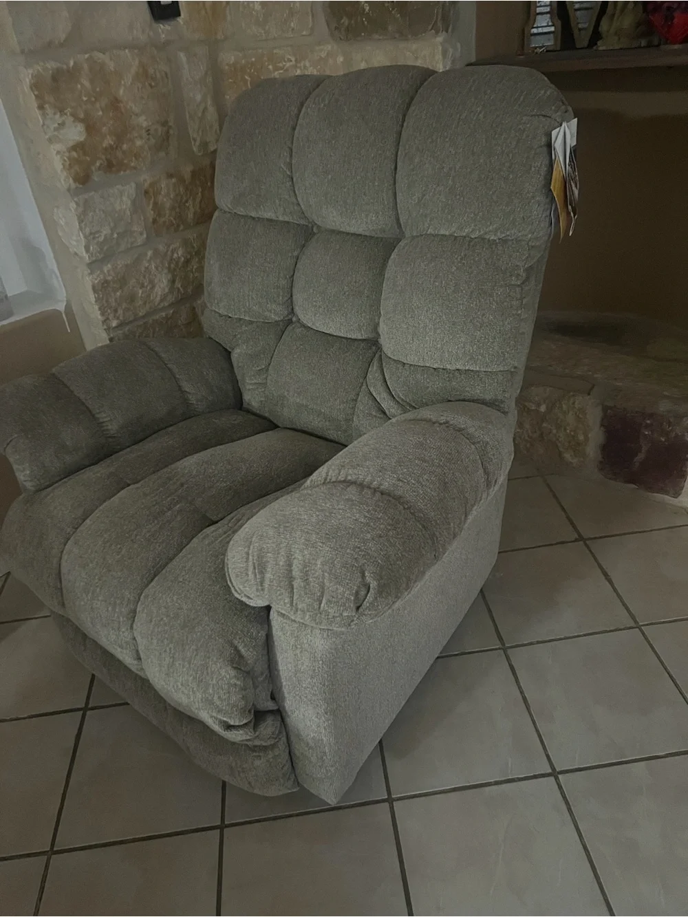 Plush Gray Recliner Chair - Comfortable Upholstered Accent Seat
